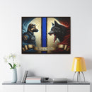 Bound by Honor: A Thin Line Against Evil Framed Canvas