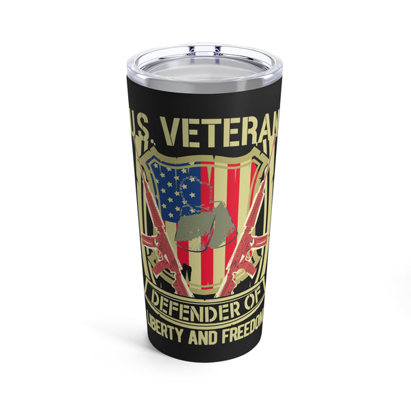 Defender of Liberty: 20oz Military Design Tumbler - Celebrate the U.S. Veteran Spirit!