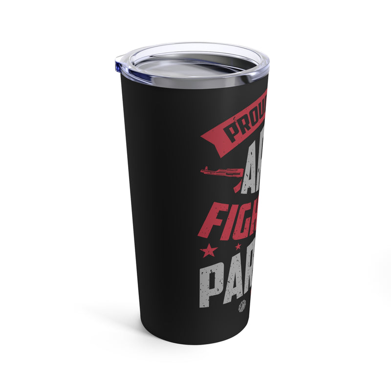 Proud Army Fighter's Partner - 20oz Military Design Tumbler: 'Support and Love' - Black Background