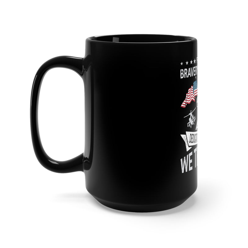 Gratitude in Every Sip: 15oz Black Military Design Mug - Thank You for Your Bravery and Dedication