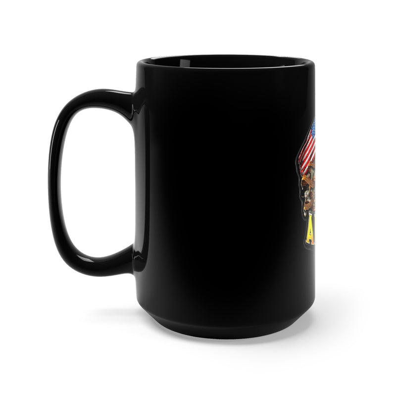 Double Flag Eagle U.S. ARMY 15oz Black Mug: A Military-inspired Design for True Patriots