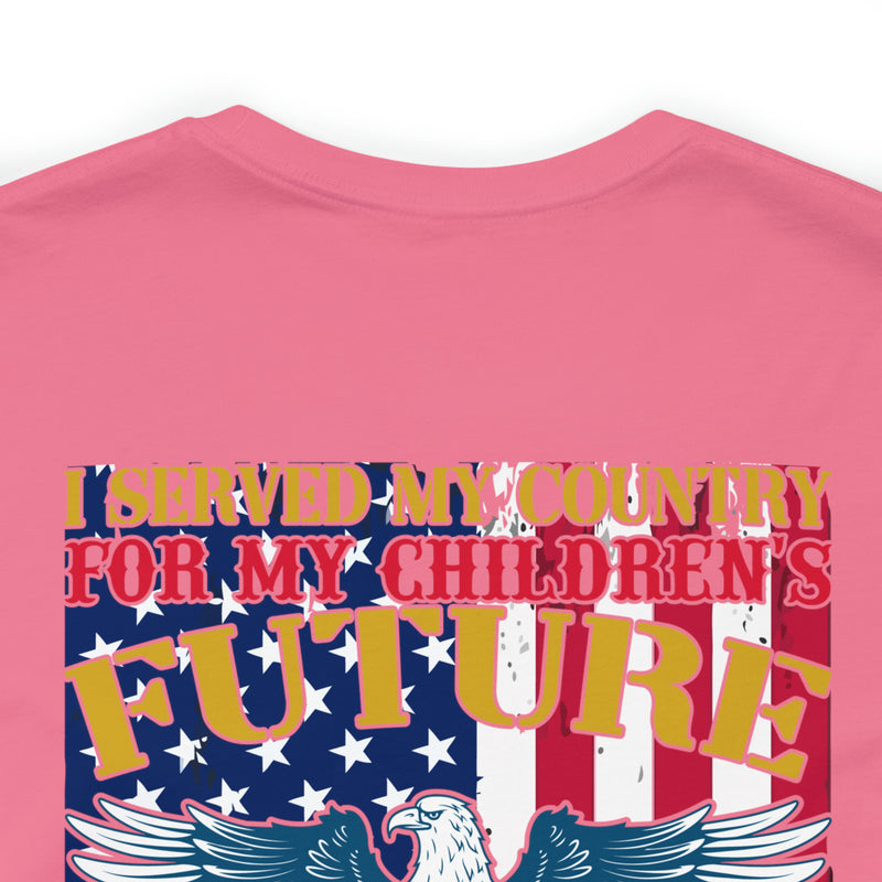 Proud Veteran Grandpa Military Design T-Shirt - 'Protecting Our Children's Future and Defending the Rights of Our Grandchildren'