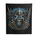 Police Warrior Skull Tapestry