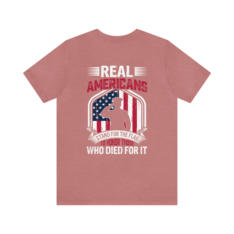 Real Americans Stand: Military Design T-Shirt for Patriot Warriors