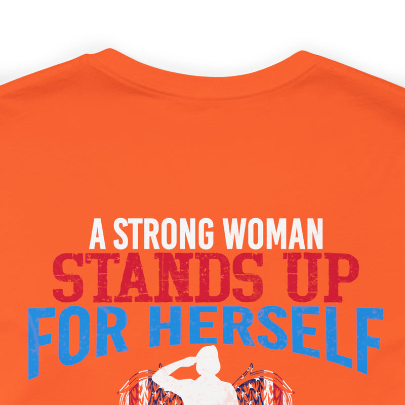 Empowered Service: Military Design T-Shirt - 'A Female Veteran Stands Up for Her Country