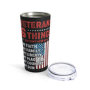 Defender's Creed Tumbler: 20oz Military Design Celebrating Veterans' Faith, Family, Liberty, Flag, Country, and Gun