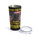 Proudly Honoring Vietnam Veterans: 20oz Military Design Tumbler - Black Background with 'I Walked The Vietnam' Inscription