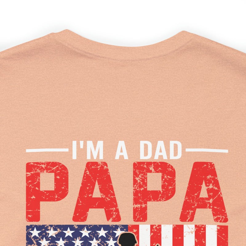 Fearless Father: Dad, Papa, Veteran - Military Design T-Shirt Celebrating Courage and Love