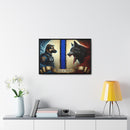 Bound by Honor: A Thin Line Against Evil Framed Canvas