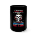 Unyielding Warrior: 15oz Military Design Black Mug - Proud Veteran, Guardian of Freedom