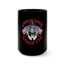 Strong and Fearless: 15oz Military Design Black Mug - Saluting Veterans on Their Special Day