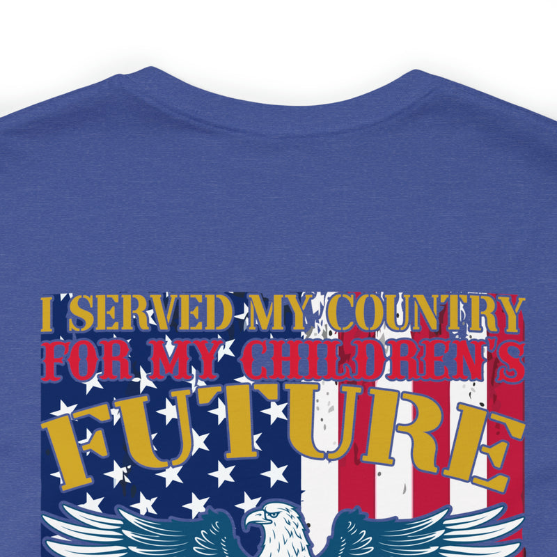 Proud Veteran Grandpa Military Design T-Shirt - 'Protecting Our Children's Future and Defending the Rights of Our Grandchildren'