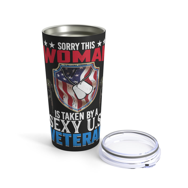 Taken by a Sexy US Veteran: 20oz Military Design Tumbler, Celebrating Love and Service