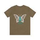Butterfly Wings of Hope: Spreading PTSD Awareness with our Text Design T-Shirt