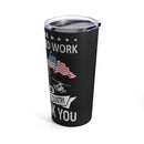 Gratitude and Respect: 20oz Black Military Design Tumbler - Honoring Your Bravery and Dedication