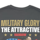 Bold and Patriotic: Military Glory T-Shirt with Striking Rainbow Design