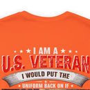 "Timeless Valor: 'U.S Veteran - Aging But Unyielding' T-Shirt - Celebrating Lifelong Skills & Dedication to America