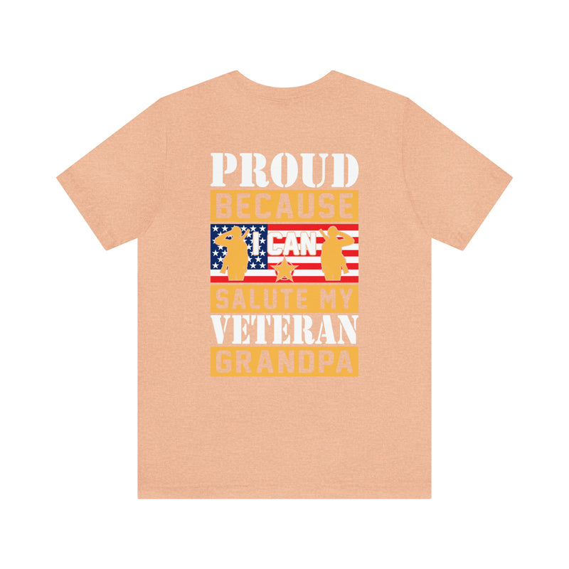 Proud Salute to My Veteran Grandpa T-Shirt: Honoring Family's Military Legacy