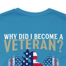 Serving with Courage: Military Design T-Shirt - 'Why Did I Become a Veteran? Because Football, Baseball, and Basketball Only Require One Ball!