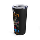Sturdy Veteran: 20oz Black Military Design Tumbler - 'Fixing Stupid with a Punch'