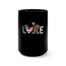 Show Your Support with the 15oz Military Design Black Mug: Love My Veteran Edition