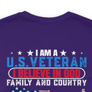U.S. Veteran Pride T-Shirt: 'God, Family, Country' Military Design