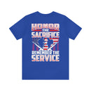 Patriotic Remembrance: Military Design T-Shirt - 'Honor the Sacrifice, Remember the Service