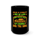 Valor is Stability: 15oz Military Design Black Mug - Embrace Courage and Soulful Strength