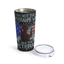 Strong Veteran - 20oz Military Design Tumbler: 'Not the Veteran's Wife, but the Veteran' - Black Background