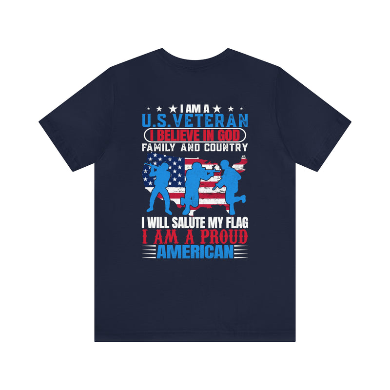U.S. Veteran Pride T-Shirt: 'God, Family, Country' Military Design