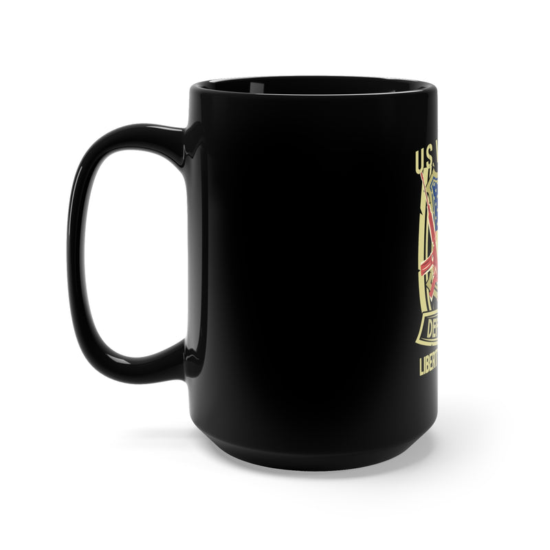 Defender of Liberty: 15oz Military Design Black Mug - Salute the U.S. Veteran's Legacy!