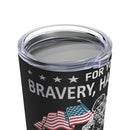 Gratitude and Respect: 20oz Black Military Design Tumbler - Honoring Your Bravery and Dedication