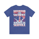 Patriotic Remembrance: Military Design T-Shirt - 'Honor the Sacrifice, Remember the Service