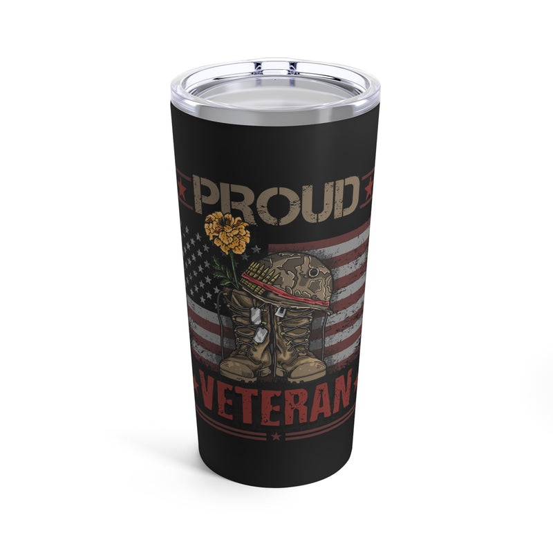 Proud Veteran: 20oz Military Design Tumbler - Embrace Your Service with Pride!