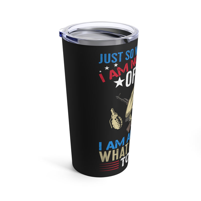 Bold and Fearless: 20oz Black Military Design Tumbler for the Unyielding Veteran