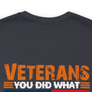Veterans: Defenders of Freedom Military Design T-Shirt - Thank You for Your Unparalleled Service!