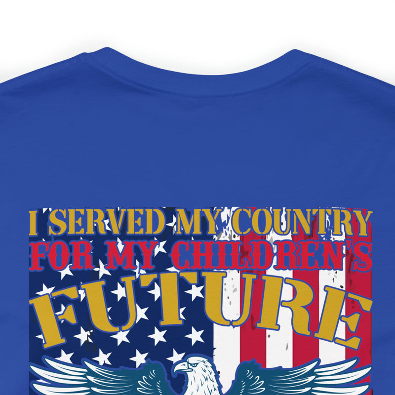 Proud Veteran Grandpa Military Design T-Shirt - 'Protecting Our Children's Future and Defending the Rights of Our Grandchildren'