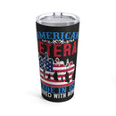 Proudly American: 20oz Military Design Tumbler - Veteran Made in USA, Served with Honor - Commemorate Duty and Patriotism!
