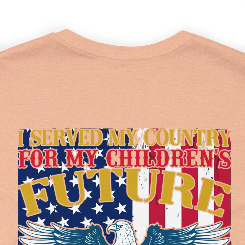 Proud Veteran Grandpa Military Design T-Shirt - 'Protecting Our Children's Future and Defending the Rights of Our Grandchildren'