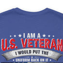 "Timeless Valor: 'U.S Veteran - Aging But Unyielding' T-Shirt - Celebrating Lifelong Skills & Dedication to America
