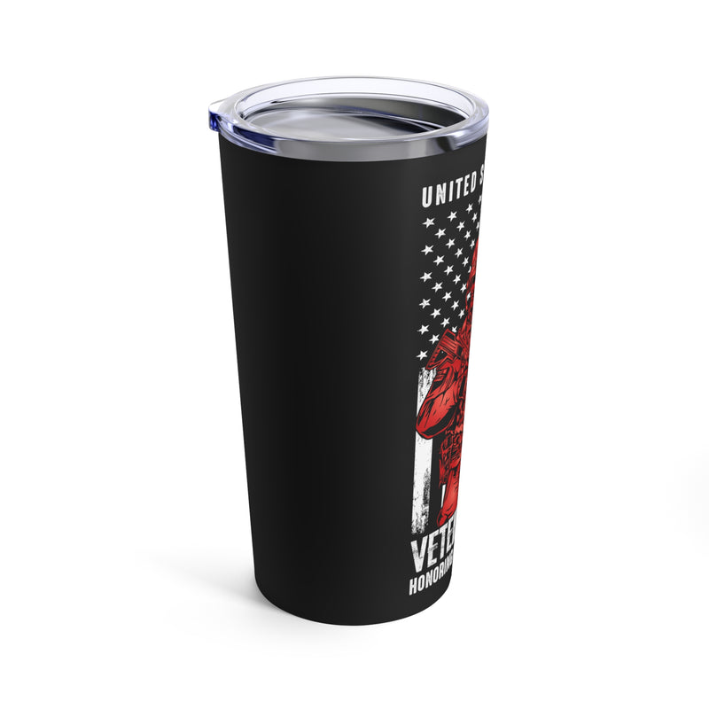 Proudly Served: 20oz Black Military Design Tumbler - Honoring Veterans on Veterans Day