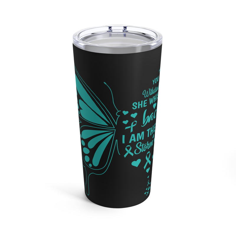 Empowering Resilience: I Am the Storm - PTSD Awareness Butterfly 20oz Tumbler