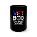 Strong and Resilient: 15oz Black Mug with Military Design - 'Vet Bod: Like a Bad Bod, But with More Back Pain