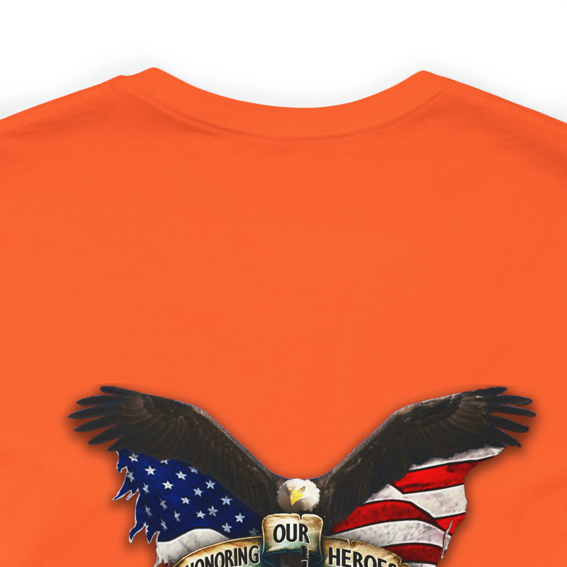 Remembering Their Sacrifice: Military T-Shirt with 'Honor Our Heroes, Remember Their Sacrifice' Design