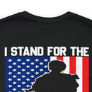 Patriotic Tribute: 'I Stand for the Flag, I Kneel for the Fallen' Military Design T-Shirt