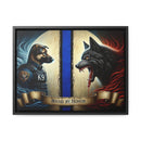 Bound by Honor: A Thin Line Against Evil Framed Canvas