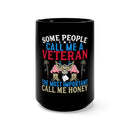 Honey, My Hero: 15oz Military Design Black Mug - Celebrating Love and Service