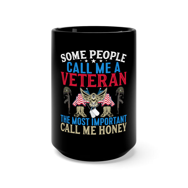 Honey, My Hero: 15oz Military Design Black Mug - Celebrating Love and Service