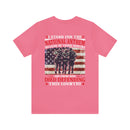Patriotic Military T-Shirt - 'I Stand for the National Anthem, Honoring Our Heroes'