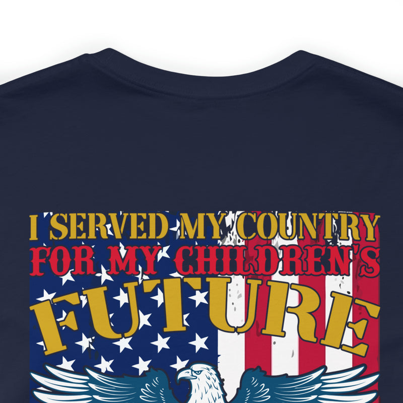 Proud Veteran Grandpa Military Design T-Shirt - 'Protecting Our Children's Future and Defending the Rights of Our Grandchildren'